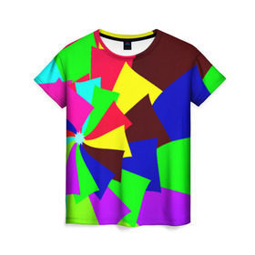 Женская футболка 3D с принтом Moment , 100% полиэфир ( синтетическое хлопкоподобное полотно) | прямой крой, круглый вырез горловины, длина до линии бедер | краски | пятна | цветные