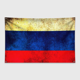 Флаг-баннер с принтом Триколор , 100% полиэстер | размер 67 х 109 см, плотность ткани — 95 г/м2; по краям флага есть четыре люверса для крепления | new | краска | патриот | прикольные | русский | триколор