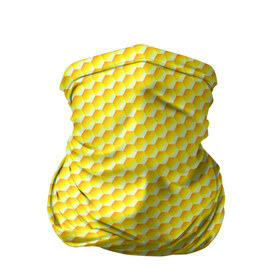 Бандана-труба 3D с принтом Соты , 100% полиэстер, ткань с особыми свойствами — Activecool | плотность 150‒180 г/м2; хорошо тянется, но сохраняет форму | yellow | вкусные | еда | желтый | прикольные | пчелы | соты