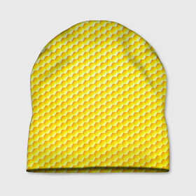 Шапка 3D с принтом Соты , 100% полиэстер | универсальный размер, печать по всей поверхности изделия | yellow | вкусные | еда | желтый | прикольные | пчелы | соты