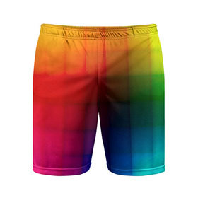 Мужские шорты 3D спортивные с принтом Кубики ,  |  | градиент | разноцветный | цвета | яркий