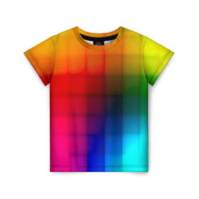 Детская футболка 3D с принтом Кубики , 100% гипоаллергенный полиэфир | прямой крой, круглый вырез горловины, длина до линии бедер, чуть спущенное плечо, ткань немного тянется | градиент | разноцветный | цвета | яркий