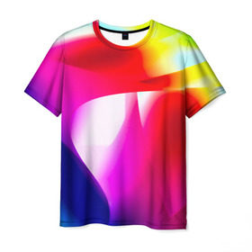 Мужская футболка 3D с принтом Радужный , 100% полиэфир | прямой крой, круглый вырез горловины, длина до линии бедер | абстракт | абстракции | иллюзия | прикольные | текстуры
