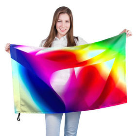 Флаг 3D с принтом Радужный , 100% полиэстер | плотность ткани — 95 г/м2, размер — 67 х 109 см. Принт наносится с одной стороны | абстракт | абстракции | иллюзия | прикольные | текстуры
