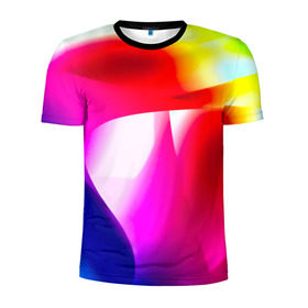 Мужская футболка 3D спортивная с принтом Радужный , 100% полиэстер с улучшенными характеристиками | приталенный силуэт, круглая горловина, широкие плечи, сужается к линии бедра | абстракт | абстракции | иллюзия | прикольные | текстуры