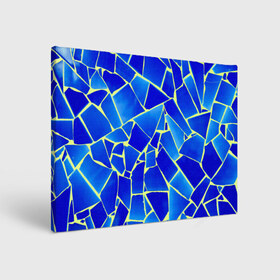 Холст прямоугольный с принтом Мозаика , 100% ПВХ |  | осколки | синий | стекло
