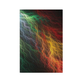 Обложка для паспорта матовая кожа с принтом Разноцветные молнии , натуральная матовая кожа | размер 19,3 х 13,7 см; прозрачные пластиковые крепления | lightning | молния