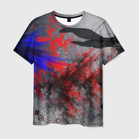 Мужская футболка 3D с принтом Взрыв красок , 100% полиэфир | прямой крой, круглый вырез горловины, длина до линии бедер | взрыв | краски