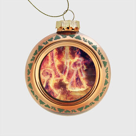 Стеклянный ёлочный шар с принтом Фигуры из пламени , Стекло | Диаметр: 80 мм | пламя