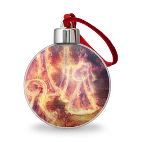 Ёлочный шар с принтом Фигуры из пламени , Пластик | Диаметр: 77 мм | пламя