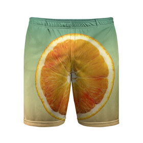 Мужские шорты 3D спортивные с принтом Апельсиновый рай ,  |  | апельсин | градиент | жёлтый | зелёный | оранжевый