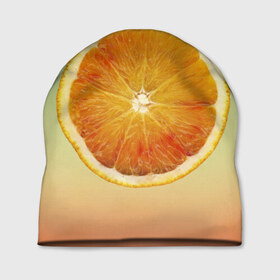 Шапка 3D с принтом Апельсиновый рай , 100% полиэстер | универсальный размер, печать по всей поверхности изделия | апельсин | градиент | жёлтый | зелёный | оранжевый