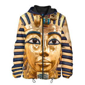 Мужская куртка 3D с принтом Фараон , ткань верха — 100% полиэстер, подклад — флис | прямой крой, подол и капюшон оформлены резинкой с фиксаторами, два кармана без застежек по бокам, один большой потайной карман на груди. Карман на груди застегивается на липучку | Тематика изображения на принте: египет | фараон