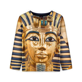 Детский лонгслив 3D с принтом Фараон , 100% полиэстер | длинные рукава, круглый вырез горловины, полуприлегающий силуэт
 | египет | фараон