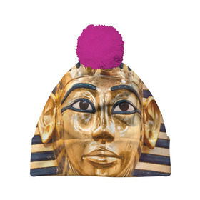 Шапка 3D c помпоном с принтом Фараон , 100% полиэстер | универсальный размер, печать по всей поверхности изделия | египет | фараон