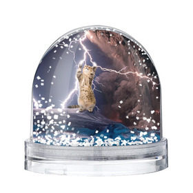 Снежный шар с принтом Кот и молния , Пластик | Изображение внутри шара печатается на глянцевой фотобумаге с двух сторон | буря | гроза | кот | котенок | молния | облака