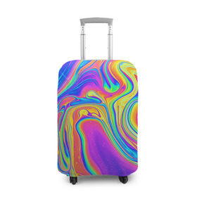 Чехол для чемодана 3D с принтом Цветные разводы , 86% полиэфир, 14% спандекс | двустороннее нанесение принта, прорези для ручек и колес | абстракция | краска | разводы | узор