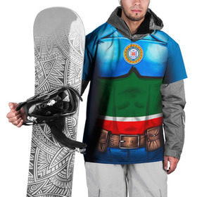 Накидка на куртку 3D с принтом Капитан Чечня , 100% полиэстер |  | 95 | капитан | супергерой | флаг | чеченец