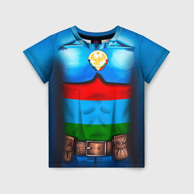 Детская футболка 3D с принтом Капитан Дагестан , 100% гипоаллергенный полиэфир | прямой крой, круглый вырез горловины, длина до линии бедер, чуть спущенное плечо, ткань немного тянется | 05 | даг | дагестанец | капитан | супергерой | флаг