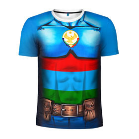 Мужская футболка 3D спортивная с принтом Капитан Дагестан , 100% полиэстер с улучшенными характеристиками | приталенный силуэт, круглая горловина, широкие плечи, сужается к линии бедра | 05 | даг | дагестанец | капитан | супергерой | флаг