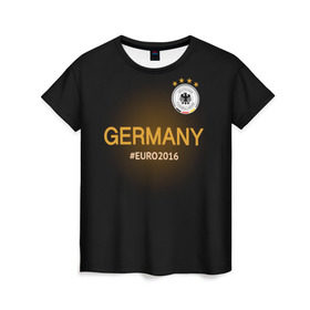 Женская футболка 3D с принтом Сборная Германии 2016 , 100% полиэфир ( синтетическое хлопкоподобное полотно) | прямой крой, круглый вырез горловины, длина до линии бедер | germany