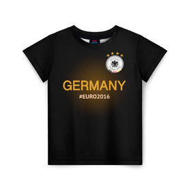 Детская футболка 3D с принтом Сборная Германии 2016 , 100% гипоаллергенный полиэфир | прямой крой, круглый вырез горловины, длина до линии бедер, чуть спущенное плечо, ткань немного тянется | germany