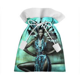 Подарочный 3D мешок с принтом Африканская девушка , 100% полиэстер | Размер: 29*39 см | африка | африканская девушка | в перьях | модель | перья