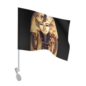 Флаг для автомобиля с принтом Хатшепсут , 100% полиэстер | Размер: 30*21 см | египет | женщина | золото | маска | фараон египта | хатшепсут