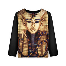 Детский лонгслив 3D с принтом Хатшепсут , 100% полиэстер | длинные рукава, круглый вырез горловины, полуприлегающий силуэт
 | египет | женщина | золото | маска | фараон египта | хатшепсут
