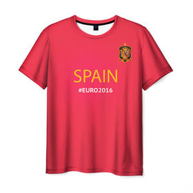 Мужская футболка 3D с принтом Сборная Испании 2016 , 100% полиэфир | прямой крой, круглый вырез горловины, длина до линии бедер | euro2016 | spain | испания