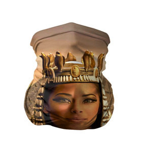 Бандана-труба 3D с принтом Клеопатра , 100% полиэстер, ткань с особыми свойствами — Activecool | плотность 150‒180 г/м2; хорошо тянется, но сохраняет форму | египет | египетская | закат | золото | клеопатра | корона | песок | пирамиды | пустыня | солнце | царица