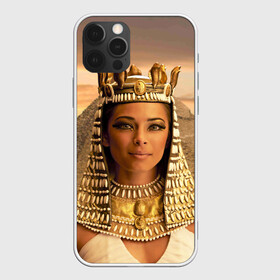 Чехол для iPhone 12 Pro с принтом Клеопатра , силикон | область печати: задняя сторона чехла, без боковых панелей | египет | египетская | закат | золото | клеопатра | корона | песок | пирамиды | пустыня | солнце | царица