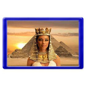 Магнит 45*70 с принтом Клеопатра , Пластик | Размер: 78*52 мм; Размер печати: 70*45 | египет | египетская | закат | золото | клеопатра | корона | песок | пирамиды | пустыня | солнце | царица