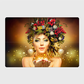 Магнитный плакат 3Х2 с принтом Чудо девушка , Полимерный материал с магнитным слоем | 6 деталей размером 9*9 см | волшебница | волшебство | звезды | новый год | подарки | празник | фея | чудо девушка