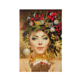 Обложка для паспорта матовая кожа с принтом Чудо девушка , натуральная матовая кожа | размер 19,3 х 13,7 см; прозрачные пластиковые крепления | волшебница | волшебство | звезды | новый год | подарки | празник | фея | чудо девушка