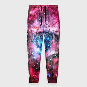 Мужские брюки 3D с принтом Звезды , 100% полиэстер | манжеты по низу, эластичный пояс регулируется шнурком, по бокам два кармана без застежек, внутренняя часть кармана из мелкой сетки | галактика | туманность | яркий