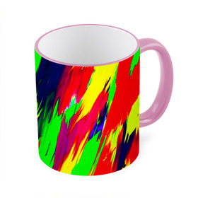 Кружка 3D с принтом Краска , керамика | ёмкость 330 мл | Тематика изображения на принте: rainbow | краска | прикольные | радуга | текстуры | штрихи