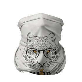 Бандана-труба 3D с принтом Тигр с галстуком , 100% полиэстер, ткань с особыми свойствами — Activecool | плотность 150‒180 г/м2; хорошо тянется, но сохраняет форму | тигр
