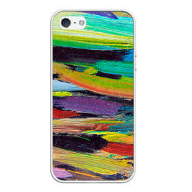 Чехол силиконовый для Телефон Apple iPhone 5/5S с принтом Масло штрихи , Силикон | Область печати: задняя сторона чехла, без боковых панелей | абстракция | краска | масло | творчество | цвет