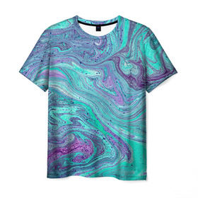 Мужская футболка 3D с принтом Смесь красок , 100% полиэфир | прямой крой, круглый вырез горловины, длина до линии бедер | абстракция | краска | масло | творчество | цвет