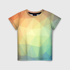 Детская футболка 3D с принтом Polygonal , 100% гипоаллергенный полиэфир | прямой крой, круглый вырез горловины, длина до линии бедер, чуть спущенное плечо, ткань немного тянется | polygonal | краски | многоугольник | полигональный | радуга | цвет