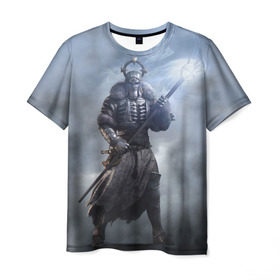 Мужская футболка 3D с принтом Дикий Гон , 100% полиэфир | прямой крой, круглый вырез горловины, длина до линии бедер | gerald | wild hunt | witcher | ведьмак | геральд | дикая охота