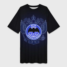 Платье-футболка 3D с принтом Военная разведка ,  |  | армия | герб | россия