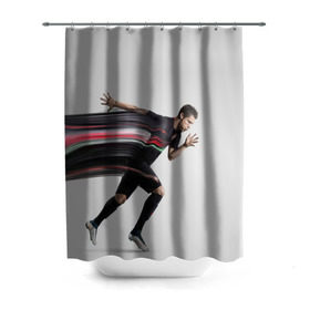 Штора 3D для ванной с принтом Cristiano Ronaldo , 100% полиэстер | плотность материала — 100 г/м2. Стандартный размер — 146 см х 180 см. По верхнему краю — пластиковые люверсы для креплений. В комплекте 10 пластиковых колец | cristiano ronaldo