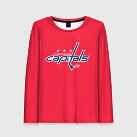 Женский лонгслив 3D с принтом Washington Capitals Ovechkin , 100% полиэстер | длинные рукава, круглый вырез горловины, полуприлегающий силуэт | ovechkin | washington capitals | овечкин