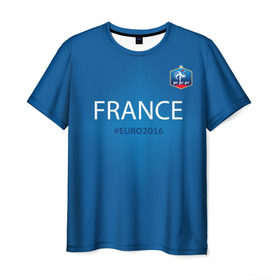 Мужская футболка 3D с принтом Сборная Франции 2016 , 100% полиэфир | прямой крой, круглый вырез горловины, длина до линии бедер | euro2016 | france | футбол