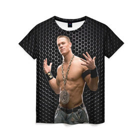 Женская футболка 3D с принтом John Cena , 100% полиэфир ( синтетическое хлопкоподобное полотно) | прямой крой, круглый вырез горловины, длина до линии бедер | john cena | wwe чемпион | джон сина