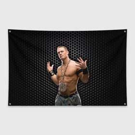Флаг-баннер с принтом John Cena , 100% полиэстер | размер 67 х 109 см, плотность ткани — 95 г/м2; по краям флага есть четыре люверса для крепления | john cena | wwe чемпион | джон сина