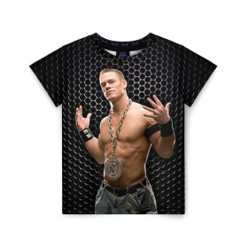 Детская футболка 3D с принтом John Cena , 100% гипоаллергенный полиэфир | прямой крой, круглый вырез горловины, длина до линии бедер, чуть спущенное плечо, ткань немного тянется | john cena | wwe чемпион | джон сина