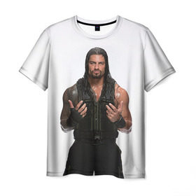 Мужская футболка 3D с принтом Roman Reigns , 100% полиэфир | прямой крой, круглый вырез горловины, длина до линии бедер | roman reigns | wwe | роман рейнс
